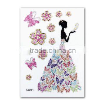 princess flower child metallic tattoo phone sticker customed