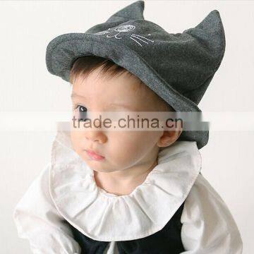 MZ3045 Children horns basin hat cat children hat embroidery cartoon hat