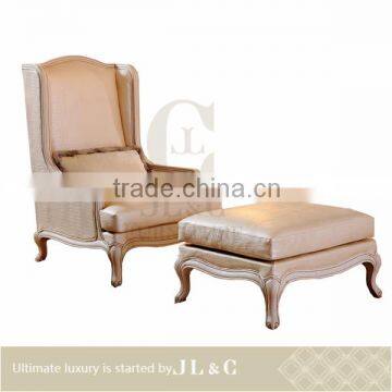 JS05-09 + Js05-00 single sofa with stool full leather sofa in living room from JL&C furniture 2014 (China supplier)