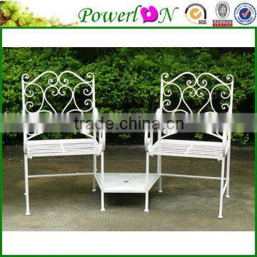 Wholesale Unique New Love Seat Design Vintage Wrought Iron Patio Garden Bench I21 TS05 X11B PL08-34283