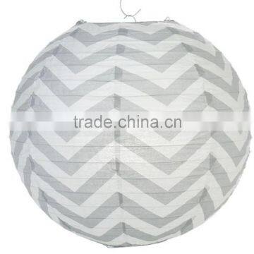 Gray CHEVRON 12" Chinese Paper hanging Lantern for Wedding Decoration Birthday Party