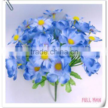 H46cm Blue Satin Anemone Artificial Flowers Bouquet