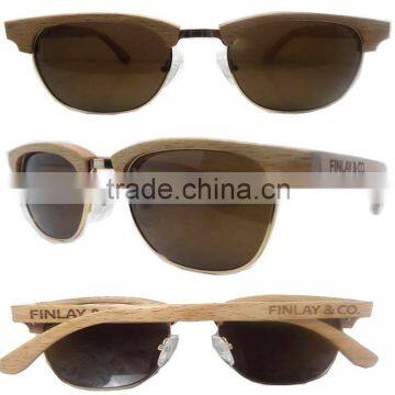 2015 Custom Wooden Half Frame Sunglasses China Wholesale