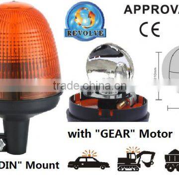 E-MARK Revolving Halogen Warning Light, ECE MARK Rotating Halogen Warning Beacon(SR-BL-504R-7)With Europe DIN Mount Pole Beacon