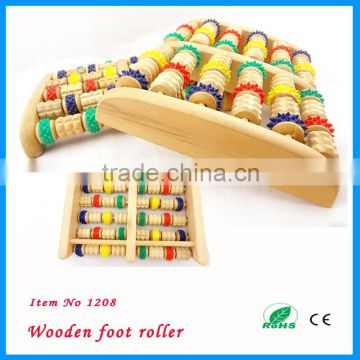 color wooden foot roller massager as seen on TV