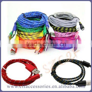 3FT 6FT 10FT Colorful Braided USB Cable for Samsung Galaxy S5