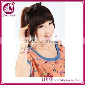 2015 qingdao love hair 100% virgin human hair bangs with best price hair fringe