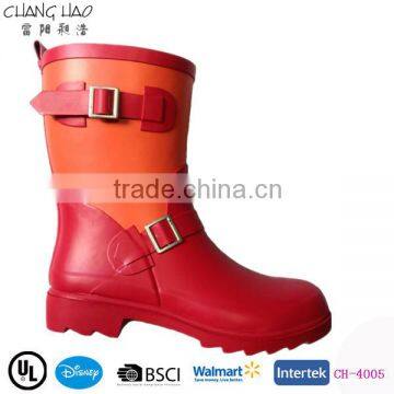 2015 CONTRAST COLOR WATERPROOF RUBBER RAIN BOOTS FOR WOMEN