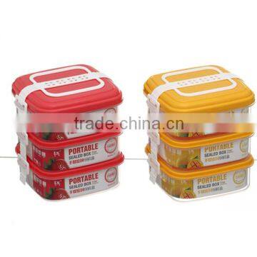 3 pcs one on one with handle Microwavable Attached-Lid Food Storage Boxes on Sale