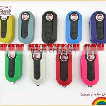 Best price fiat 500 3 button flip key shell for car key cover fiat 500 key cover for shell key fiat 500