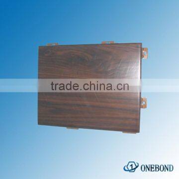 2mm 3D wooden solid aluminum panel with PVDF coating for exterior/interior wall decoration