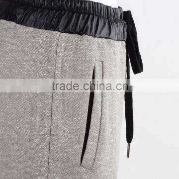 F5W30186 Newest Style Contrast Waistband Grey Sweatpants For Girls photo-5