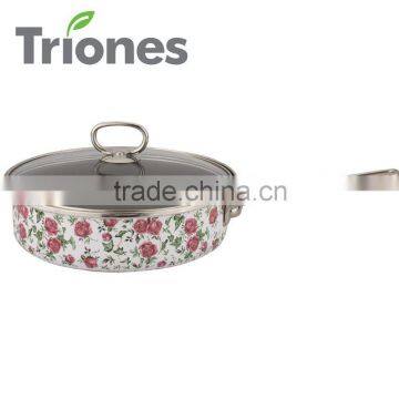 carbon steel non stick Porcelain Enamel deep fry pan