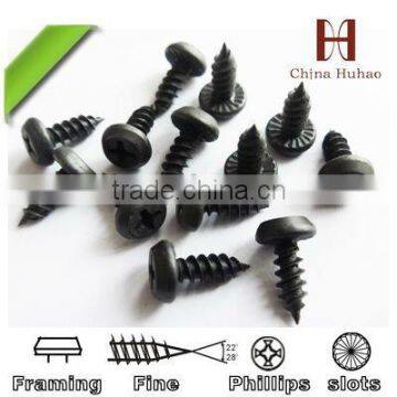 phosphated black philiips pan framing head self tapping screw to wood