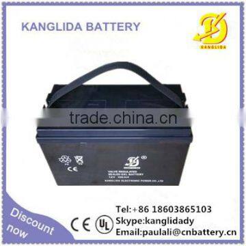 12v100ah rechargeable solar battery, 100amp kanglida lead acid battery