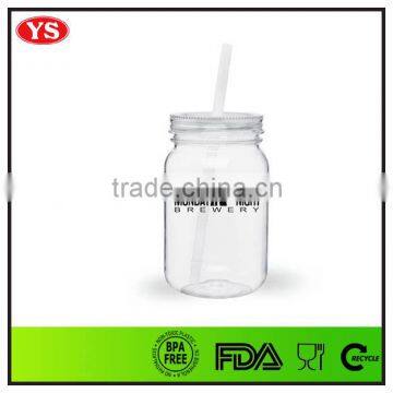 Customized Clear Single Wall Bpa Free Plastic Jars Wholesale 32oz