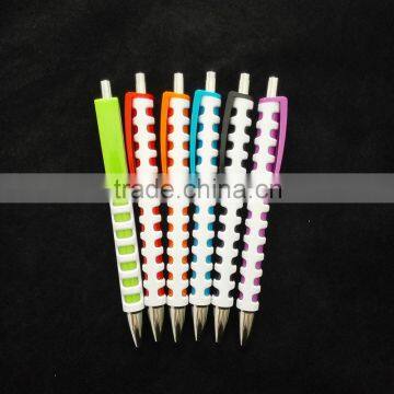 Plastic ball pen with creative window barrel with big clip