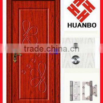 Huanbo cheap mdf wood carved wooden pvc eco-friendly door for bedroom