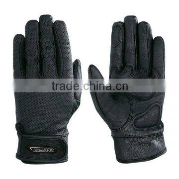 Comfortable full leather motorcycle gloves