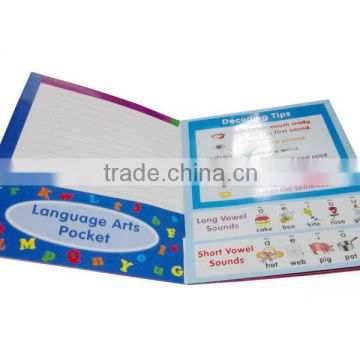 Glossy laminated paper folder with pocket printing