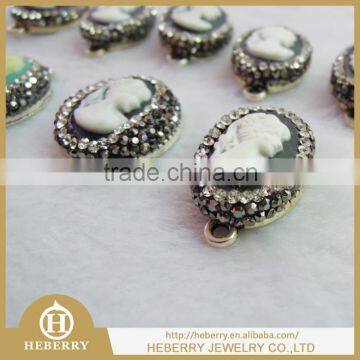 White oval diamond pendant accessories crystal necklace clay pendant