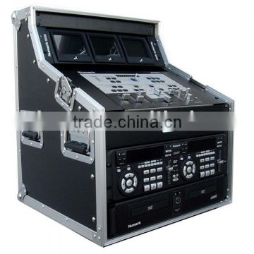 COMPACT DJ WORK STATION WITH 3U VERTICAL, 4U SLANTED AND 2U TOP RACK