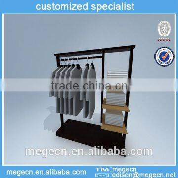 combined wooden clothes display rack