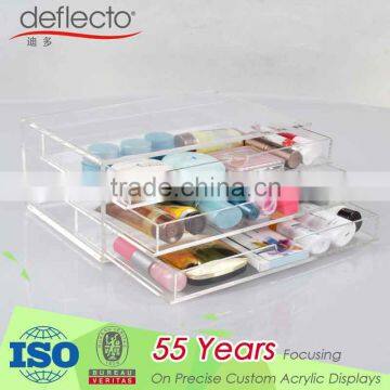 Fashion Acrylic makeup organizer with 3 drawers/Acrylic case/acrylic cosmetic box