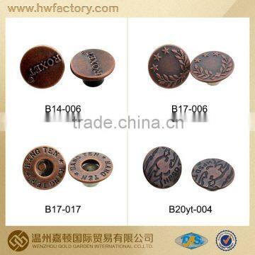 Wholesale Custom Metal Jeans Button