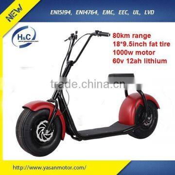 Citycoco electric scooter 2 wheel electric scooter harely scooter CE Approval 1000W 60V