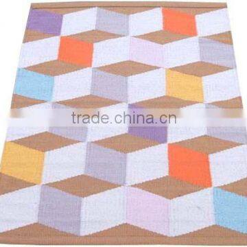 Geometrical design flat weave cotton dhurrie rugs