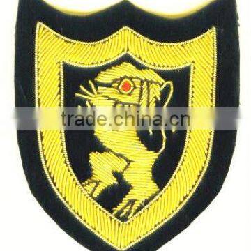 custom handmade Indian metallic thread embroidery patch