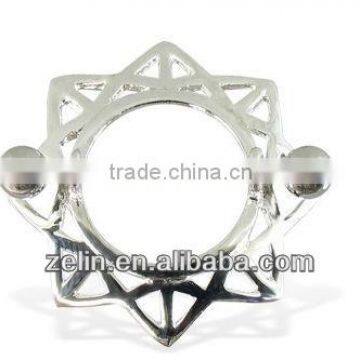 stainless steel geometric nipple rings piercing with the nipple