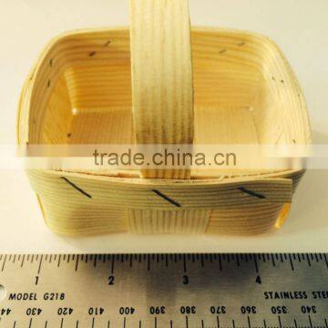 Pint Square Vented Wooden Berry Baskets