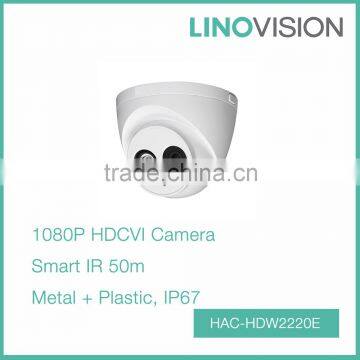 Water-proof 2.4MP 1080P DWDR Dome HDCVI Camera with 50m Smart IR