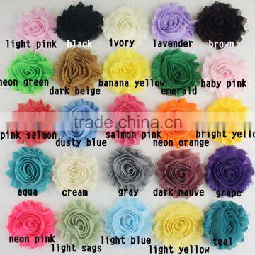 3 Inches Chiffon Lace Trim Flowers for Wedding Decorate photo-2