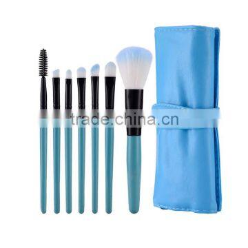 7pcs blue PU bag makeup brush set/3 design cheap makeup brushes,free sample