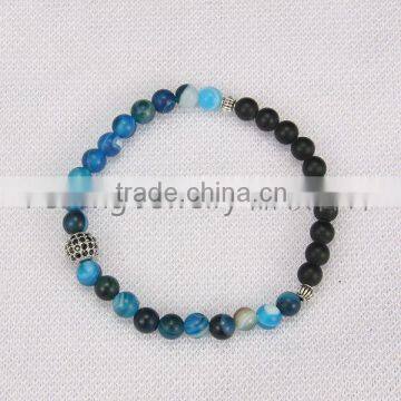 2016 new jewelry lace agate beads bracelet with crystal charming man and woman