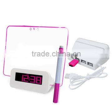 New Invented Magic Kids Alarm Clock LED Writing Board