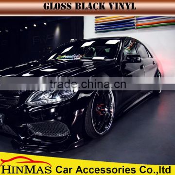 High glossy Air Free Bubble black vinyl car wrap For Car Accessories