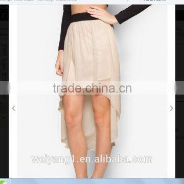 Fashionable Flowy Block Chiffon Girl Skirt With Elasticated Waistband