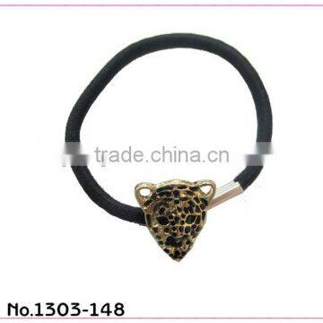 top quality animal elastic hair band with metal charm factory in China