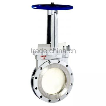 hot sale manual knife gate valve flanged metal seal