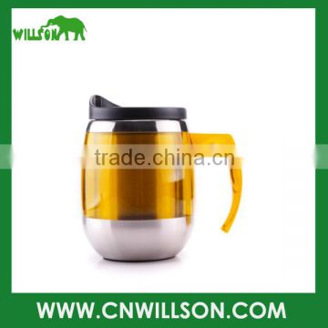 Promotional promo stainless steel finish thermal Desk Mug - 14 oz