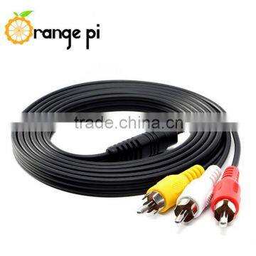 Orange Pi 70CM/2FT 3.5MM Jack to 3 RCA Male Plug Adapter Audio Converter Video AV Cable