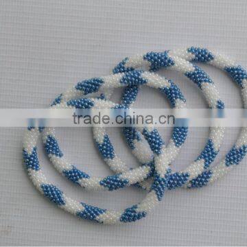 Hand Crochet Rollover Glass Bead Bracelets photo-6