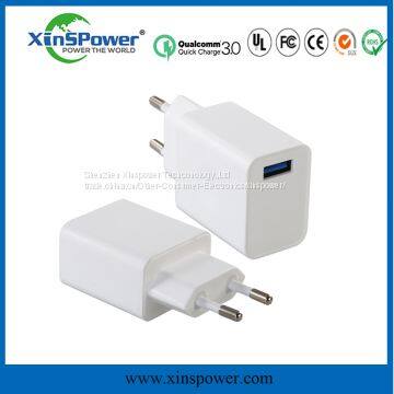 Good Quality White/black QC3.0 Wall USB Charger for Mobile Phone photo-2