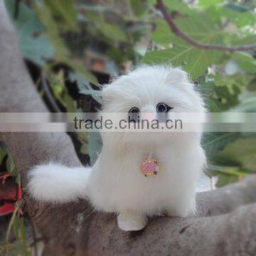 Nice White Color Lifelike Looking Cute Plush Animal Cats Real Kitten Toy photo-3