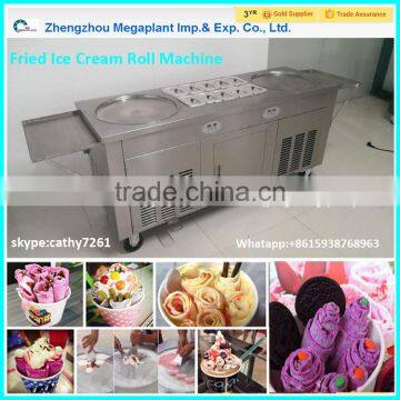 roll single round pan fried ice cream machine