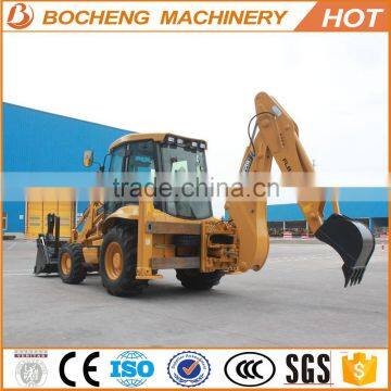 low-emission FLB468 LOVOL 70KW 1.0CBM side shift multifunctional four wheel drive compact tractor backhoe